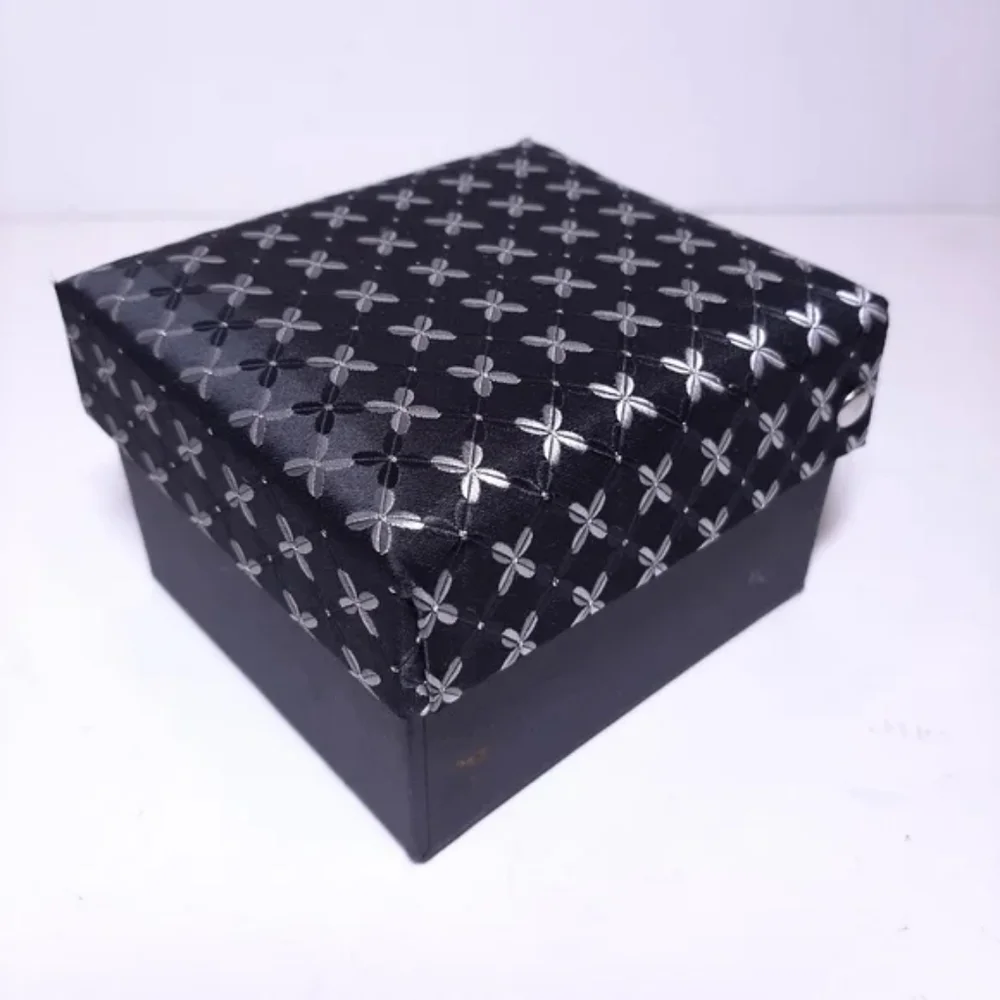3Pc Boxed Gift Tie Set Coordinated Print Cuff Links Pocket Square